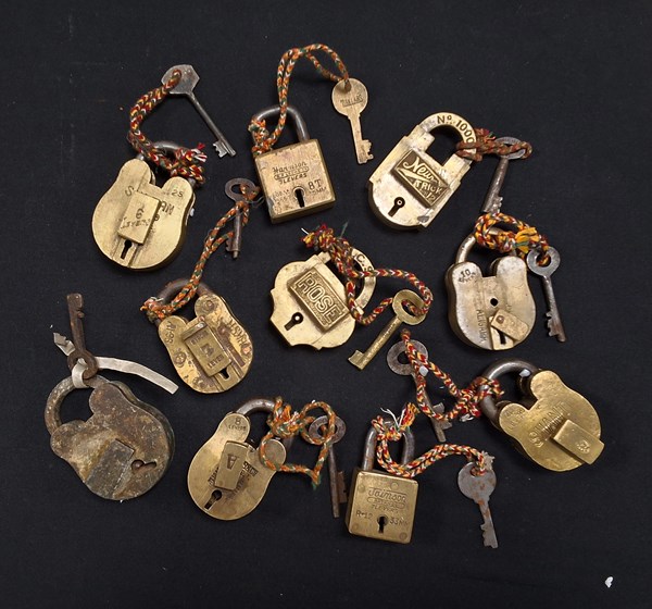 Lot 1227 - TEN SMALL PADLOCKS