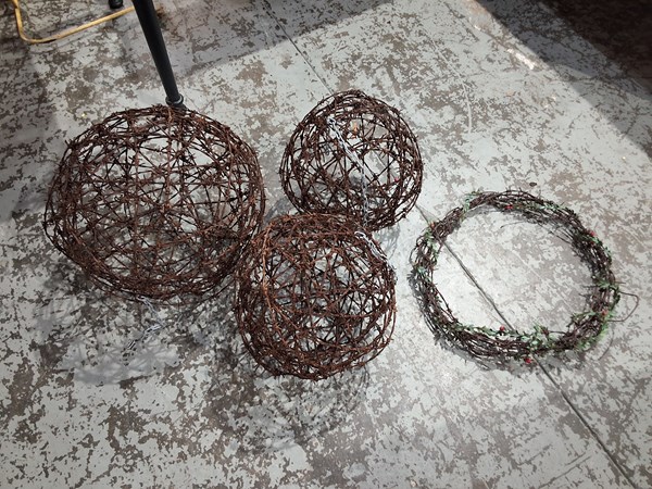 Lot 309 - BARB WIRE ORNAMENTS