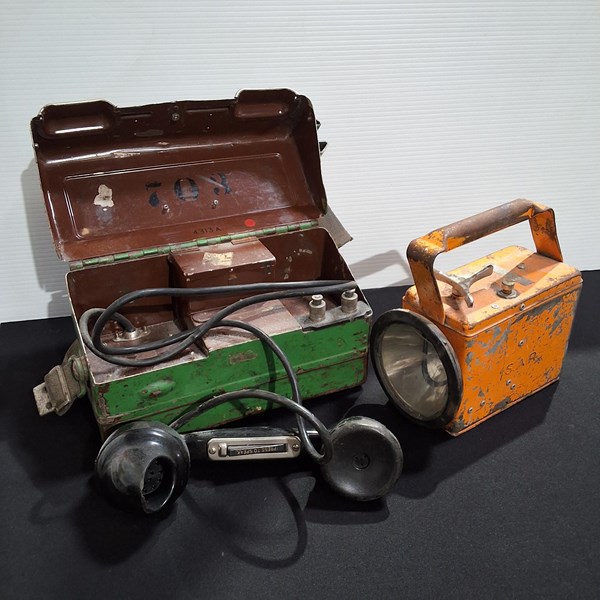 Lot 28 - RAILWAY LAMP AND TELEPHONE