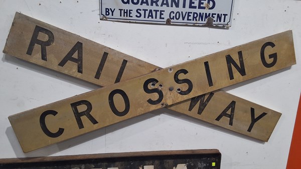 Lot 5 - RAILWAY CROSSING SIGN