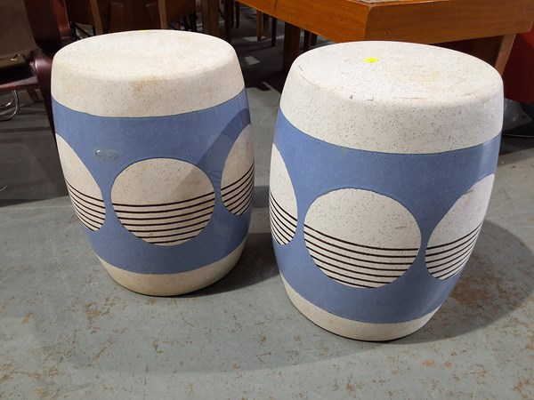 Lot 161 - CERAMIC STOOLS