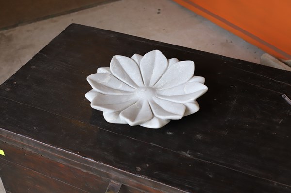 Lot 149 - MARBLE LOTUS PLATE