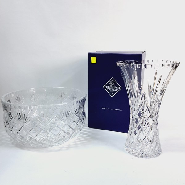 Lot 1201 - CRYSTAL BOWL & VASE