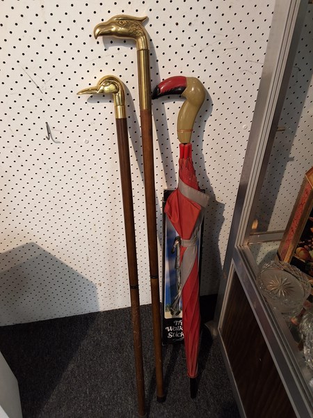 Lot 1351 - WALKING CANES & UMBRELLA