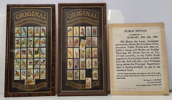 Lot 1422 - FRAMED CIGARETTE CARDS