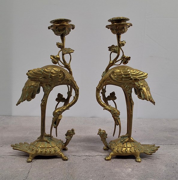 Lot 1173 - BRASS CANDLESTICKS