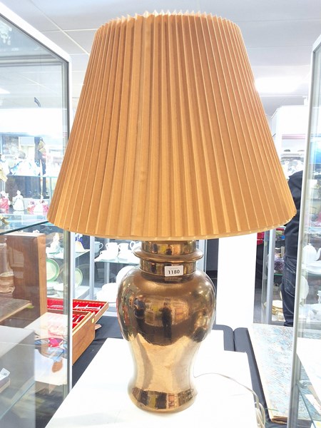 Lot 1180 - GLAZED CERAMIC LAMP