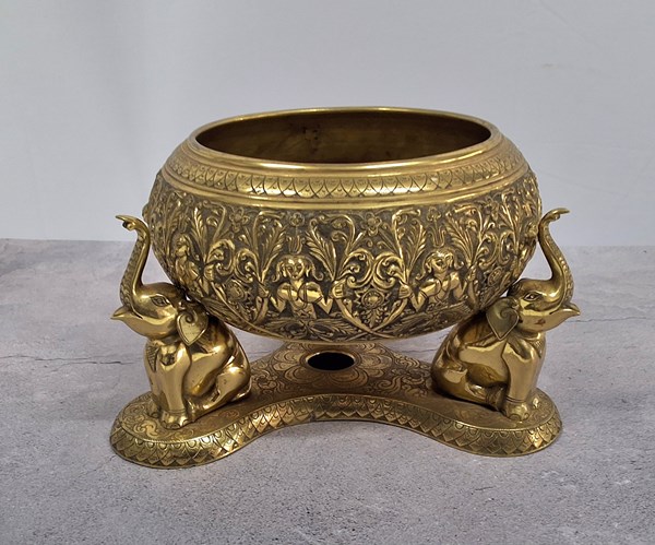 Lot 1167 - ORNATE BRASS BOWL