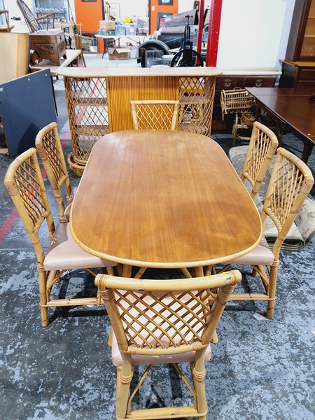 Lot 195 - CANE DINING SUITE