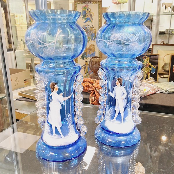 Lot 1301 - MARY GREGORY VASES