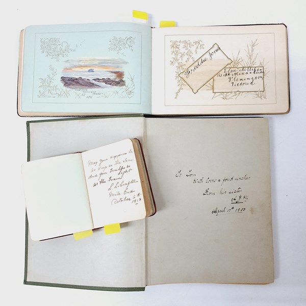 Lot 1176 - AUTOGRAPH BOOK & STAMP ALBUM