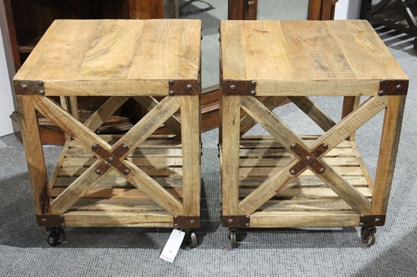 Lot 8 - PAIR OF SIDE TABLES