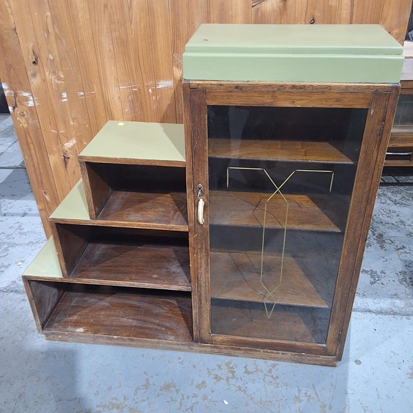 Lot 336 - STEPPED BOOKCASE