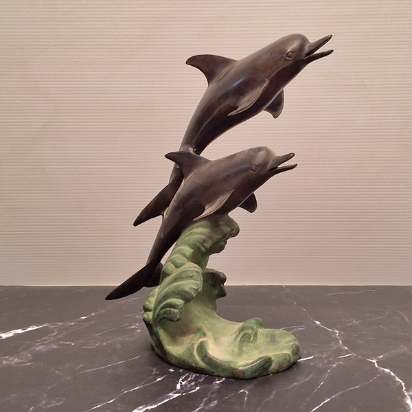 Lot 1326 - BRONZE DOLPHINS