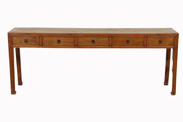 Lot 105 - CHINESE ELM CONSOLE TABLE