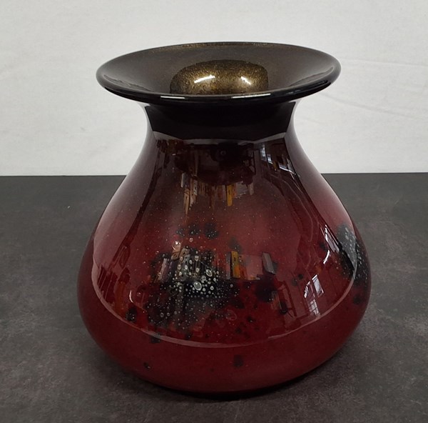 Lot 1343 - RED GLASS VASE