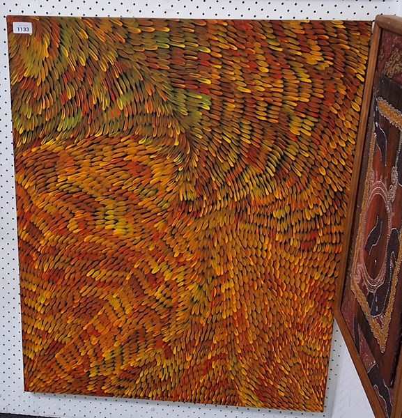 Lot 1133 - ATTRIBUTED TO SHIRLEY MBITJANA (AUSTRALIAN ABORIGINAL 1940-)