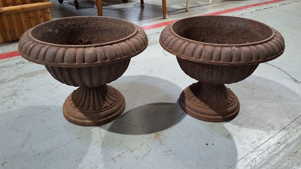 Lot 414 - PAIR OF URNS