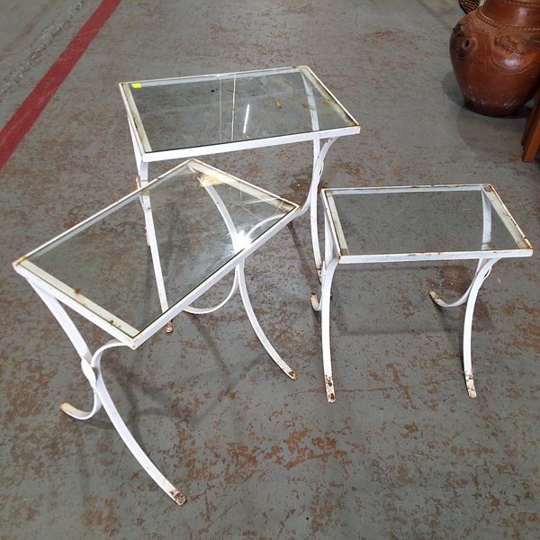 Lot 373 - NEST OF PATIO TABLES