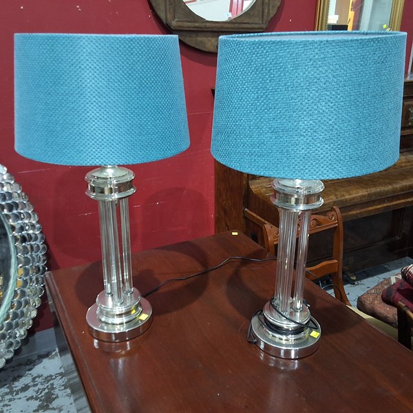 Lot 49 - PAIR OF TABLE LAMPS