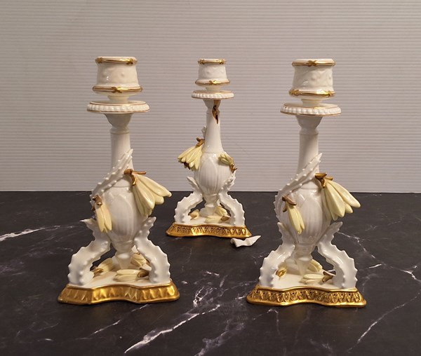 Lot 1361 - MOORE BROTHERS CANDLESTICKS