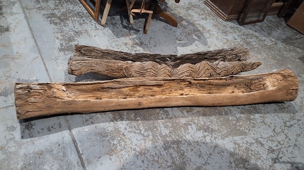 Lot 252 - GUM LOG PLANTERS