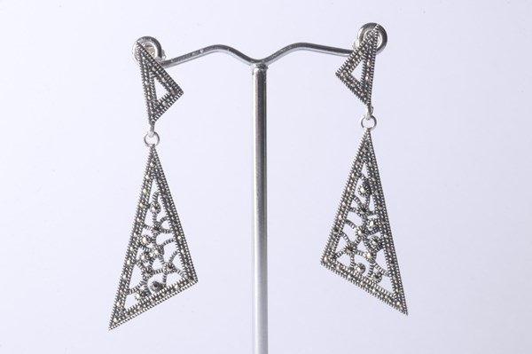 Lot 1020 - SILVER EARRINGS