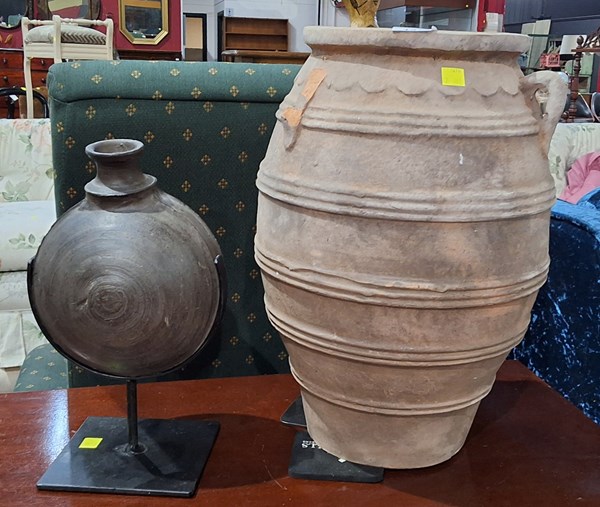 Lot 145 - TWO CLAY  POTS