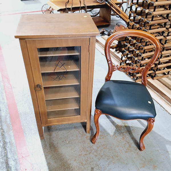 Lot 109 - LOT OF CABINET AND CHAIR