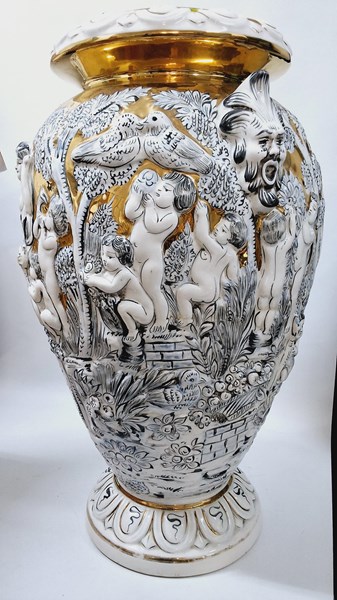 Lot 1336 - CAPODIMONTE FLOOR VASE