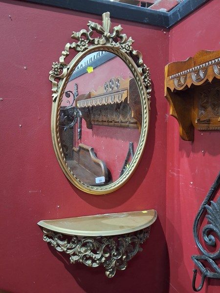 Lot 139 - WALL MIRROR AND SHELF