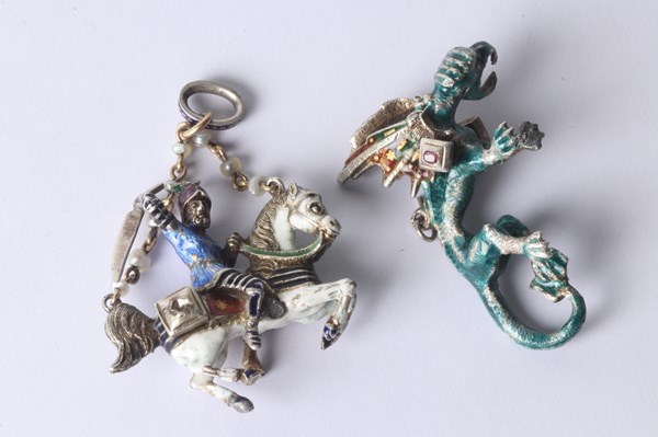 Lot 1002 - SILVER ENAMEL PENDANTS