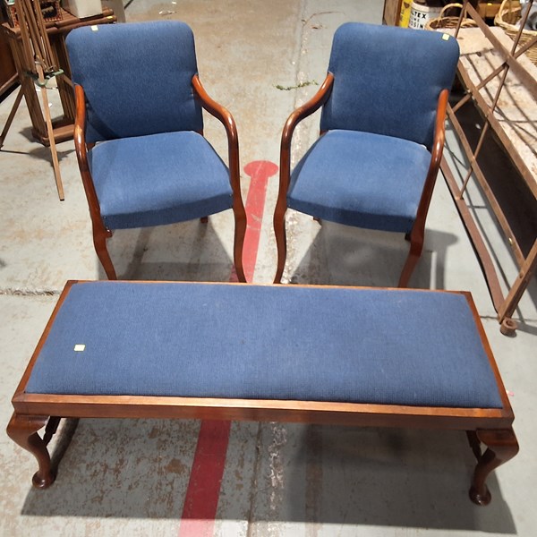 Lot 211 - CHAIRS AND OTTOMAN