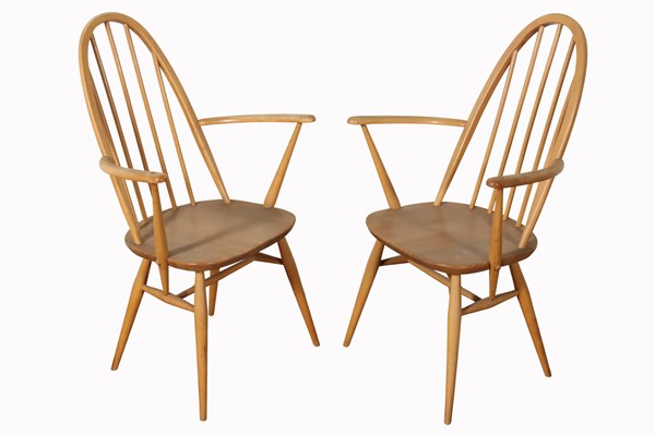 Lot 208 - PAIR OF ERCOL QUAKER CARVER CHAIRS