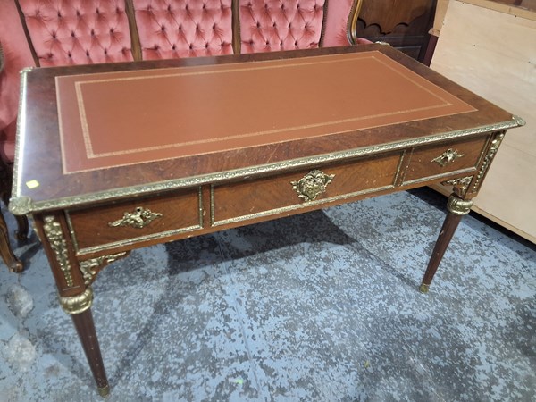 Lot 297 - Reproduction Louis XVI ormolu desk with...