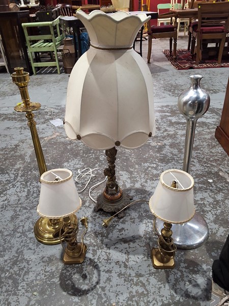 Lot 187 - LAMPS AND CANDLESTANDS