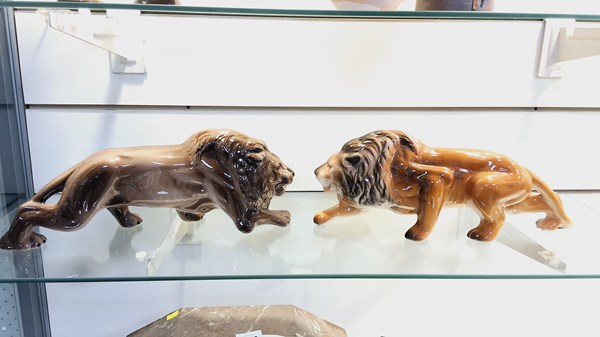 Lot 1331 - CERAMIC LIONS