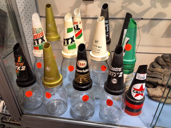 Lot 1202 - OIL BOTTLES & TOPS