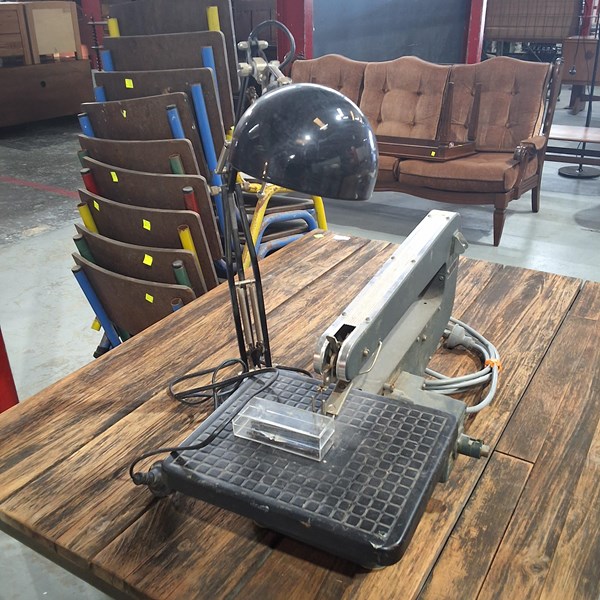 Lot 242 - SAW AND LAMP