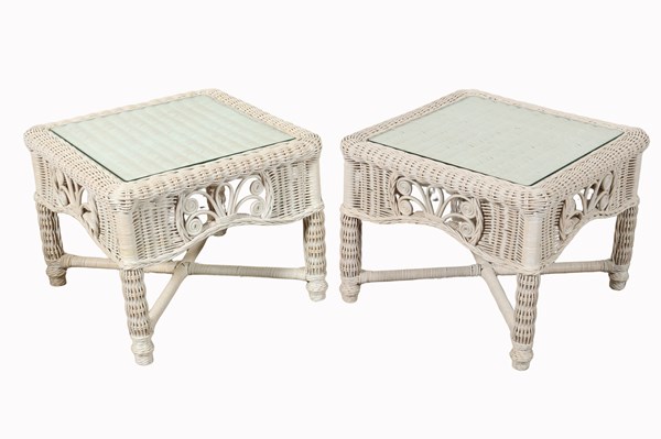 Lot 107 - PAIR OF LAMP TABLES