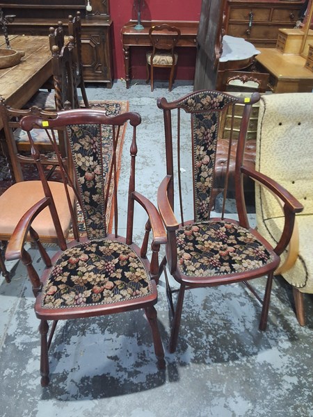 Lot 125 - PAIR OF ARM CHAIRS