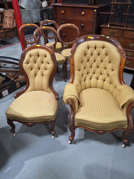 Lot 362 - GRANDMOTHER AND GRANDFATHER CHAIRS