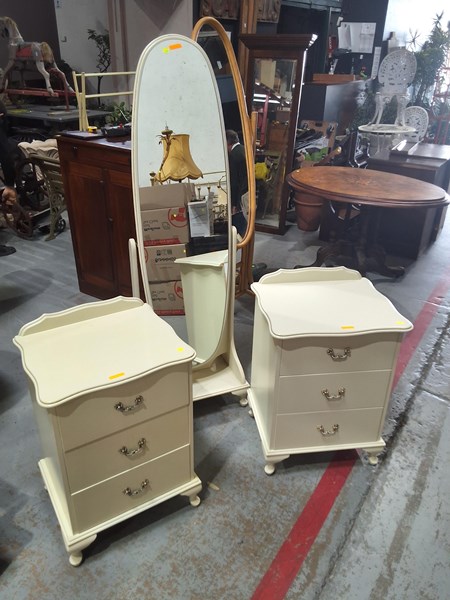 Lot 443 - BEDSIDES AND MIRROR