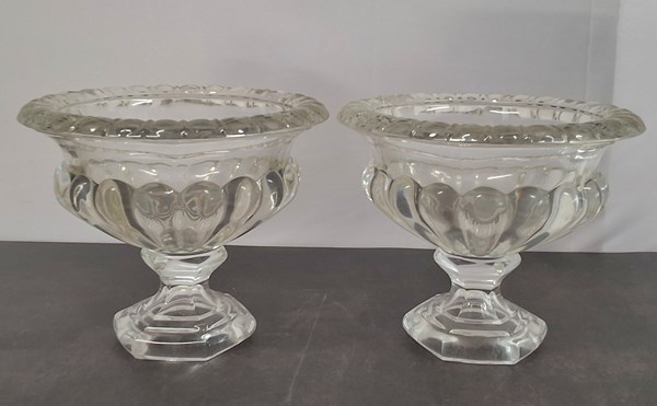 Lot 1297 - A PAIR OF GLASS VASES