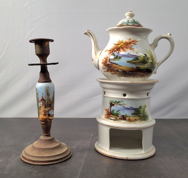 Lot 1165 - TEAPOT ON WARMING STAND