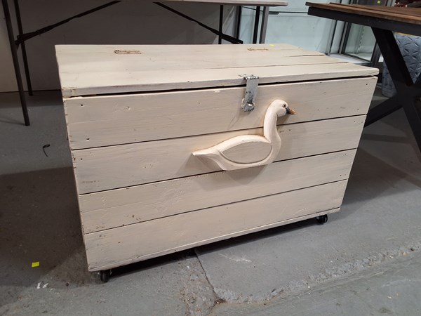 Lot 274 - WOODEN CHEST