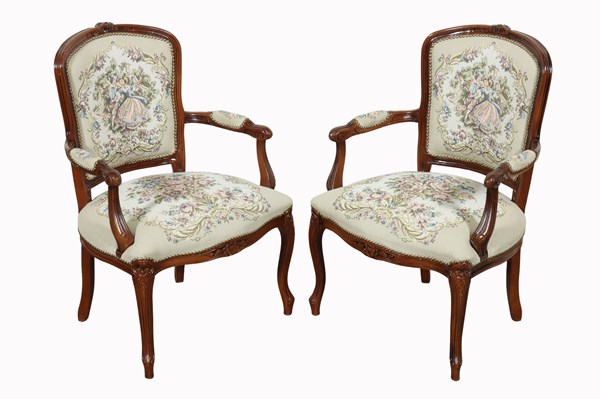 Lot 49 - PAIR OF ARMCHAIRS