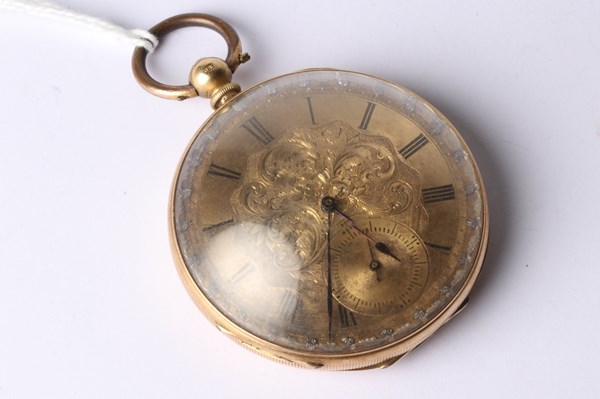 Lot 1058 - GOLD POCKET WATCH