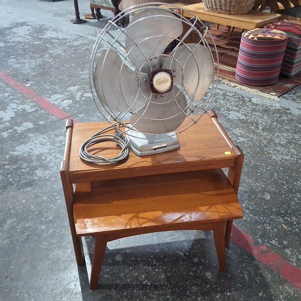 Lot 204 - LAMP TABLES AND FAN