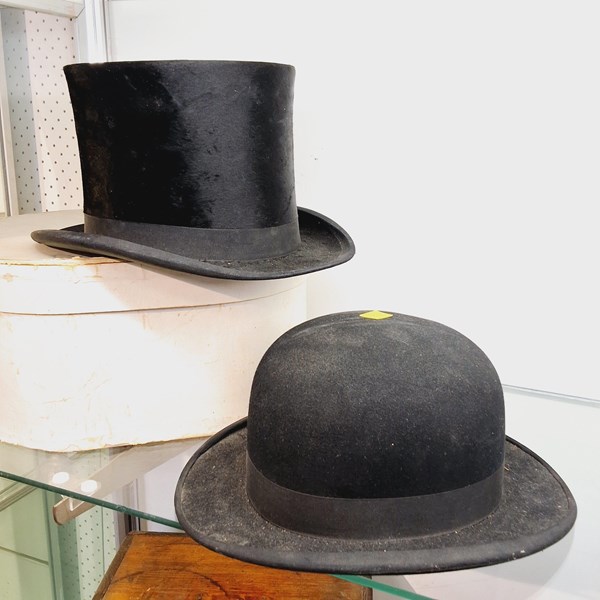 Lot 1306 - TOP HAT & BOWLER